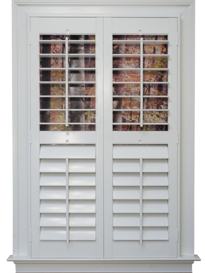 shutters with a divider rail