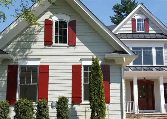 red board and batten exterior shutters