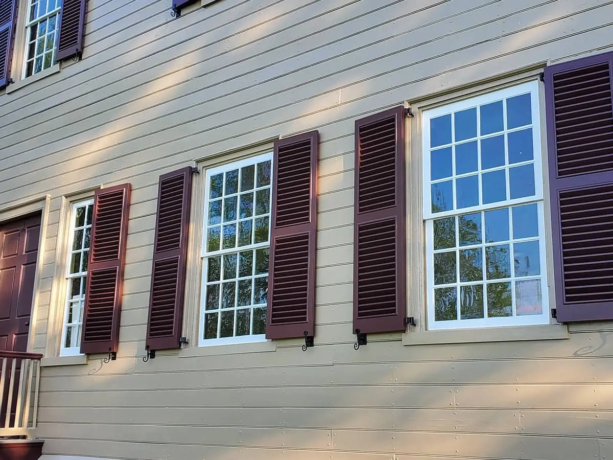 louvered exterior shutters on Sully Historic Site windows